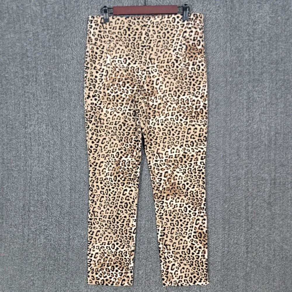 Chicos Pants .5 Womens S / 6 Brown & Black Leopard Print Soft Stretch Pull-On